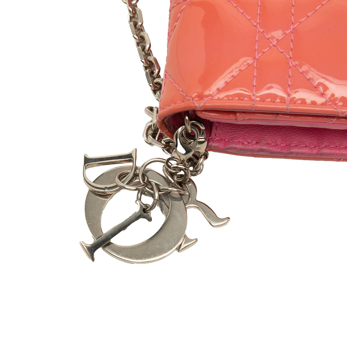Dior Patent Cannage Lady Dior Wallet On Chain