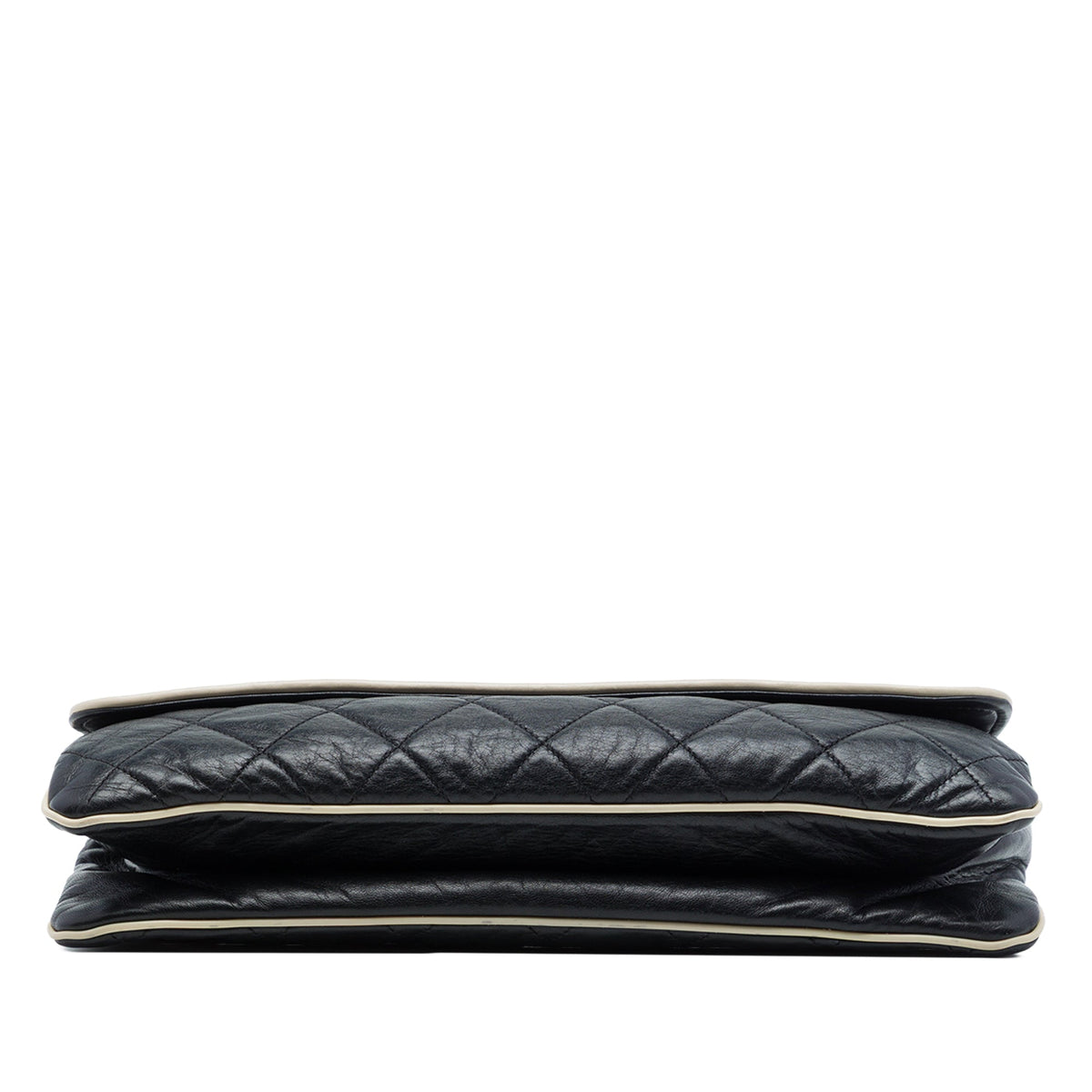 Chanel Quilted Lambskin East West Mademoiselle Flap — Black