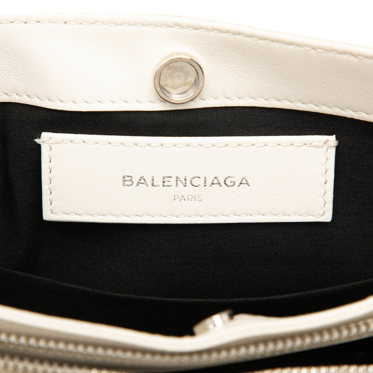 Balenciaga Leather Perforated Logo Navy Pochette Crossbody
