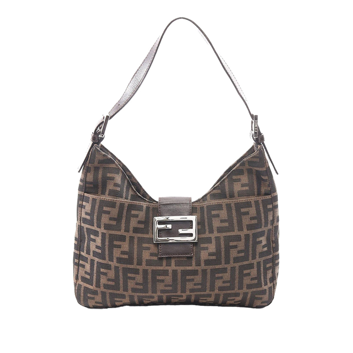 Fendi Zucca Canvas Shoulder Bag — Brown