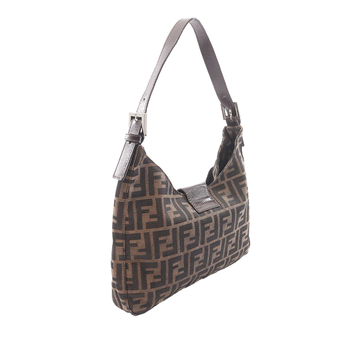 Fendi Zucca Canvas Shoulder Bag — Brown
