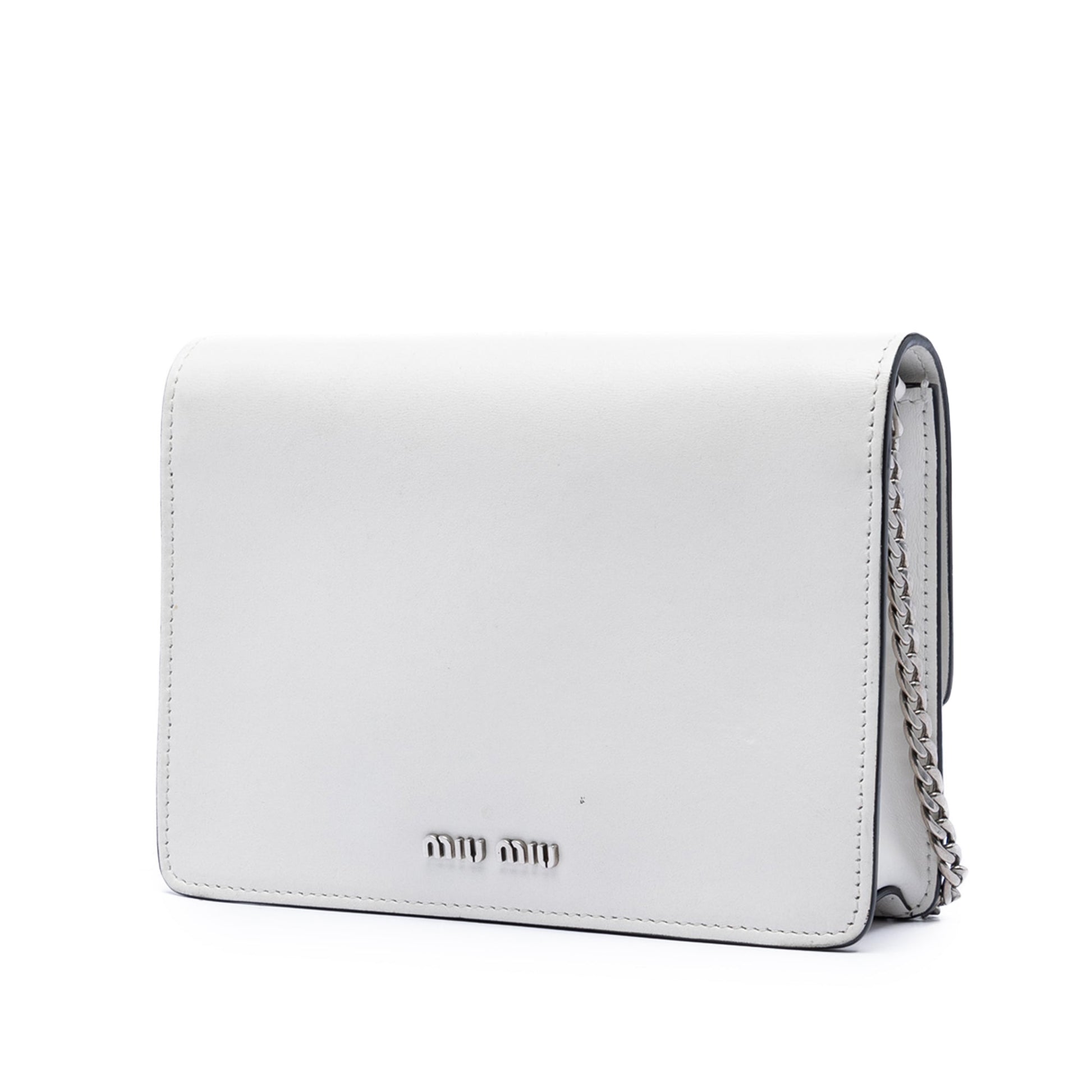 Miu Miu Smooth Leather Star Crystal Embellished Crossbody