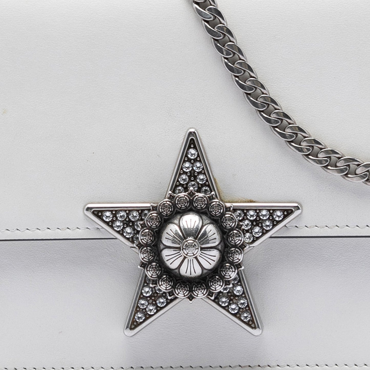 Miu Miu Smooth Leather Star Crystal Embellished Crossbody