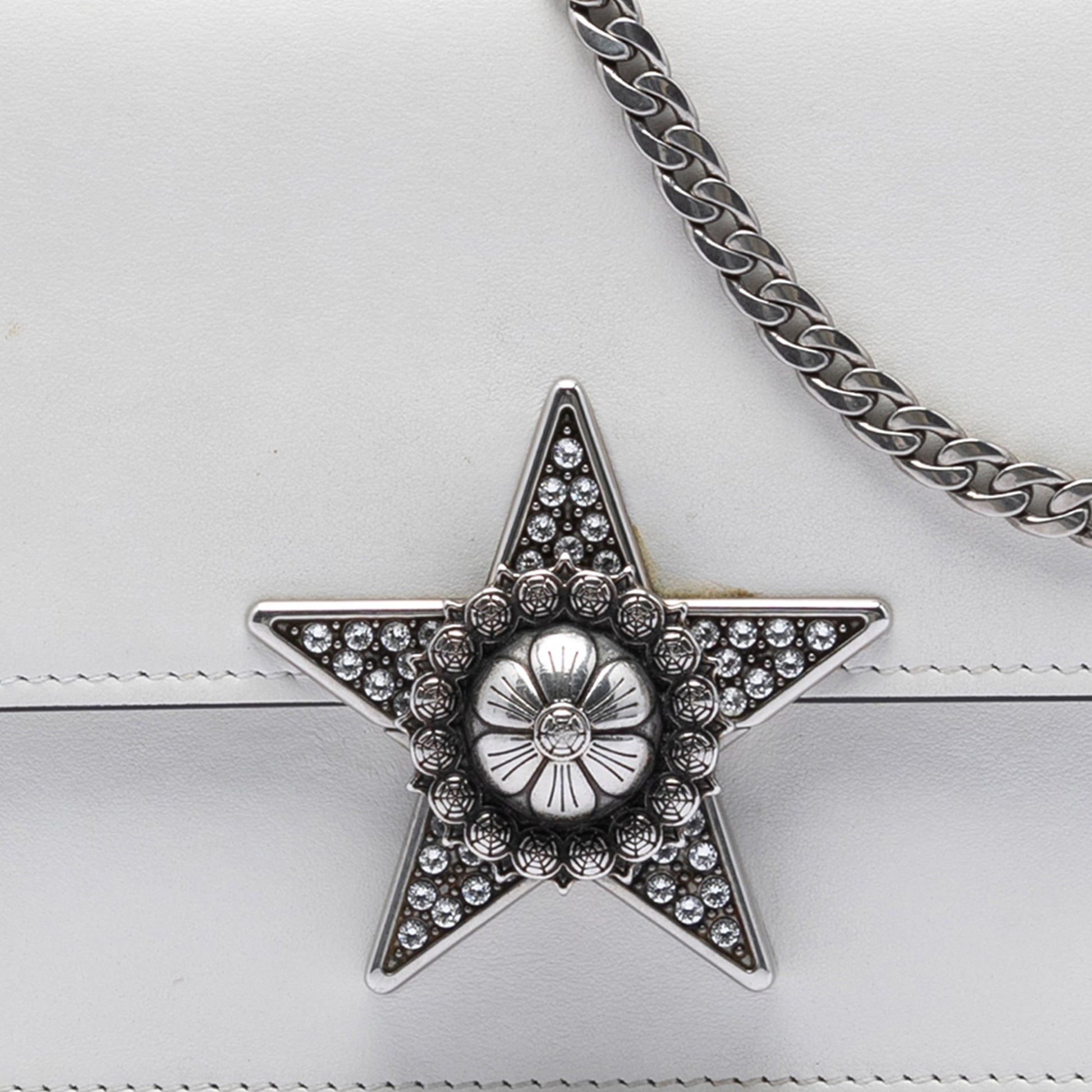 Miu Miu Smooth Leather Star Crystal Embellished Crossbody