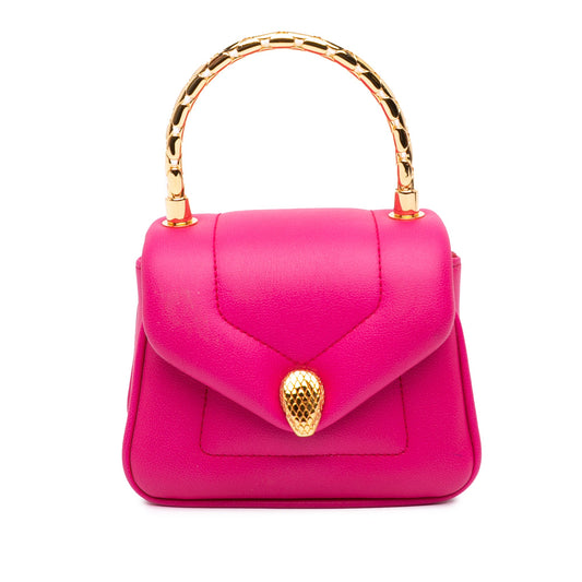 Bvlgari Micro Calfskin Serpenti Reverse Top Handle Bag