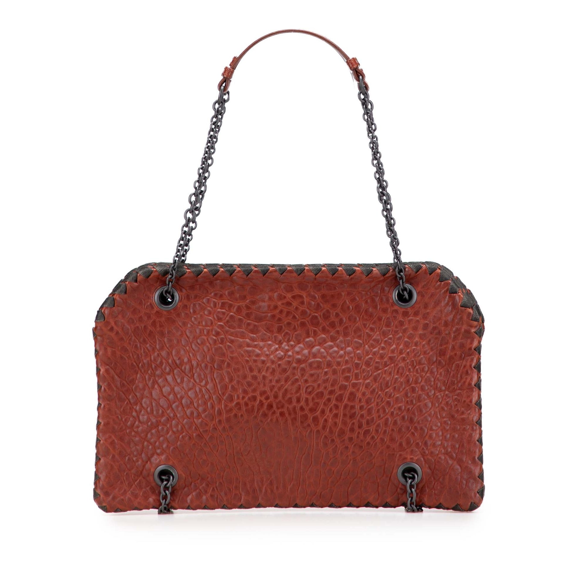 Bottega Veneta Textured Leather Whipstitch Duo Shoulder Bag