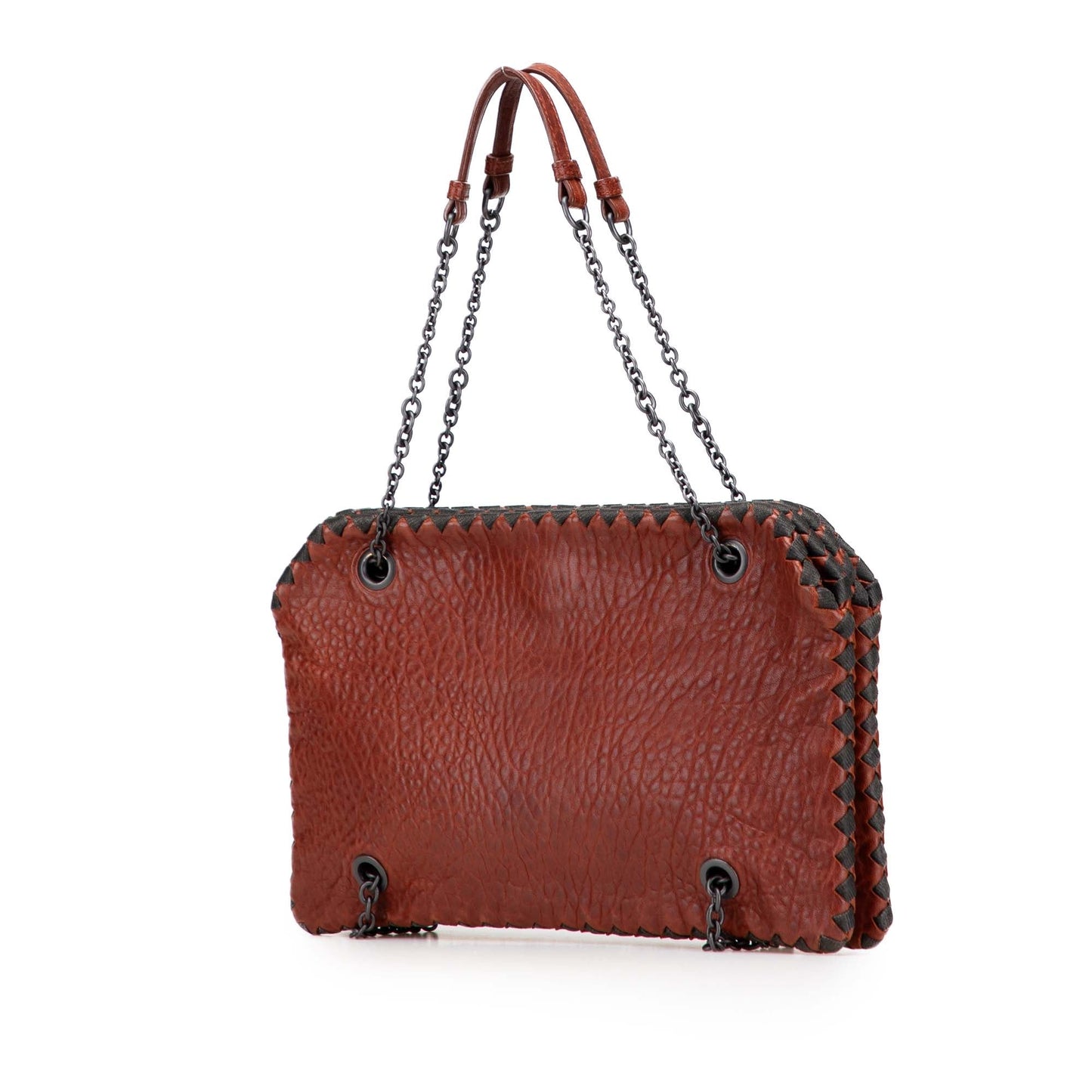 Bottega Veneta Textured Leather Whipstitch Duo Shoulder Bag