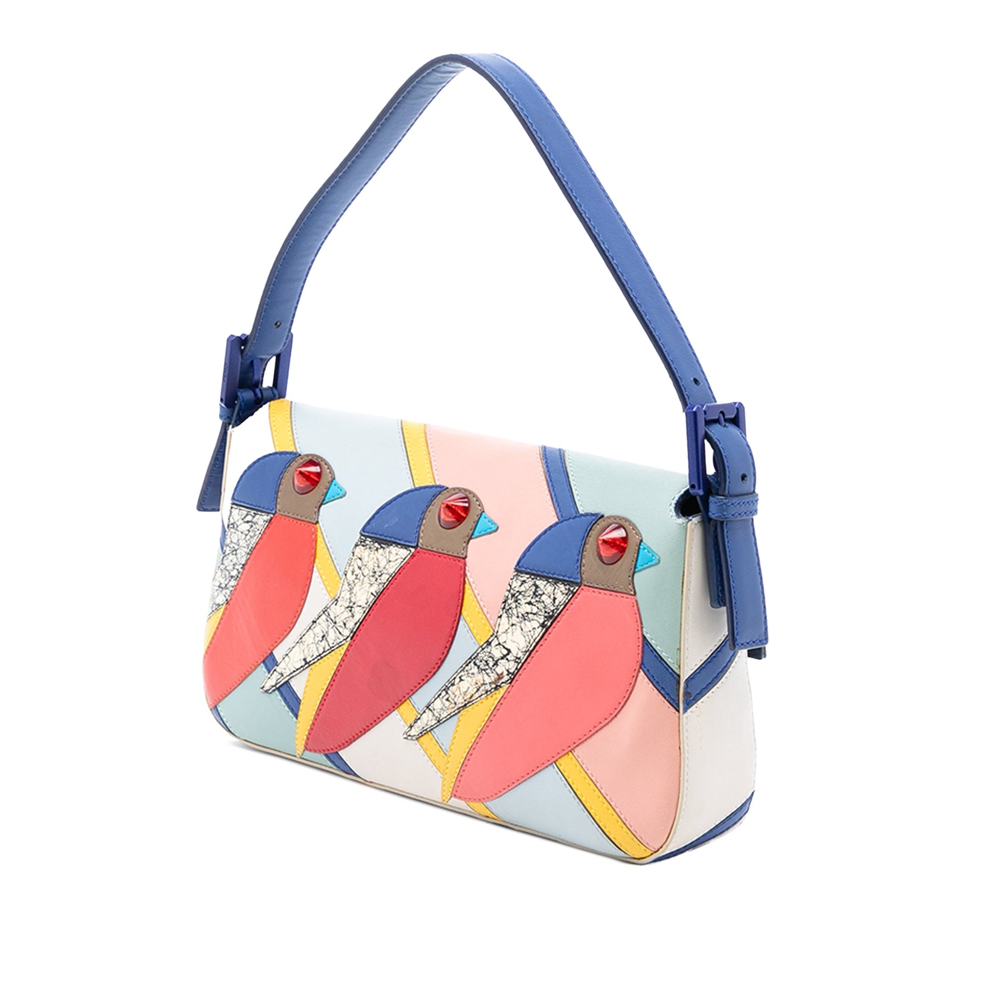 Fendi Patchwork Leather QuTweet Bird Baguette