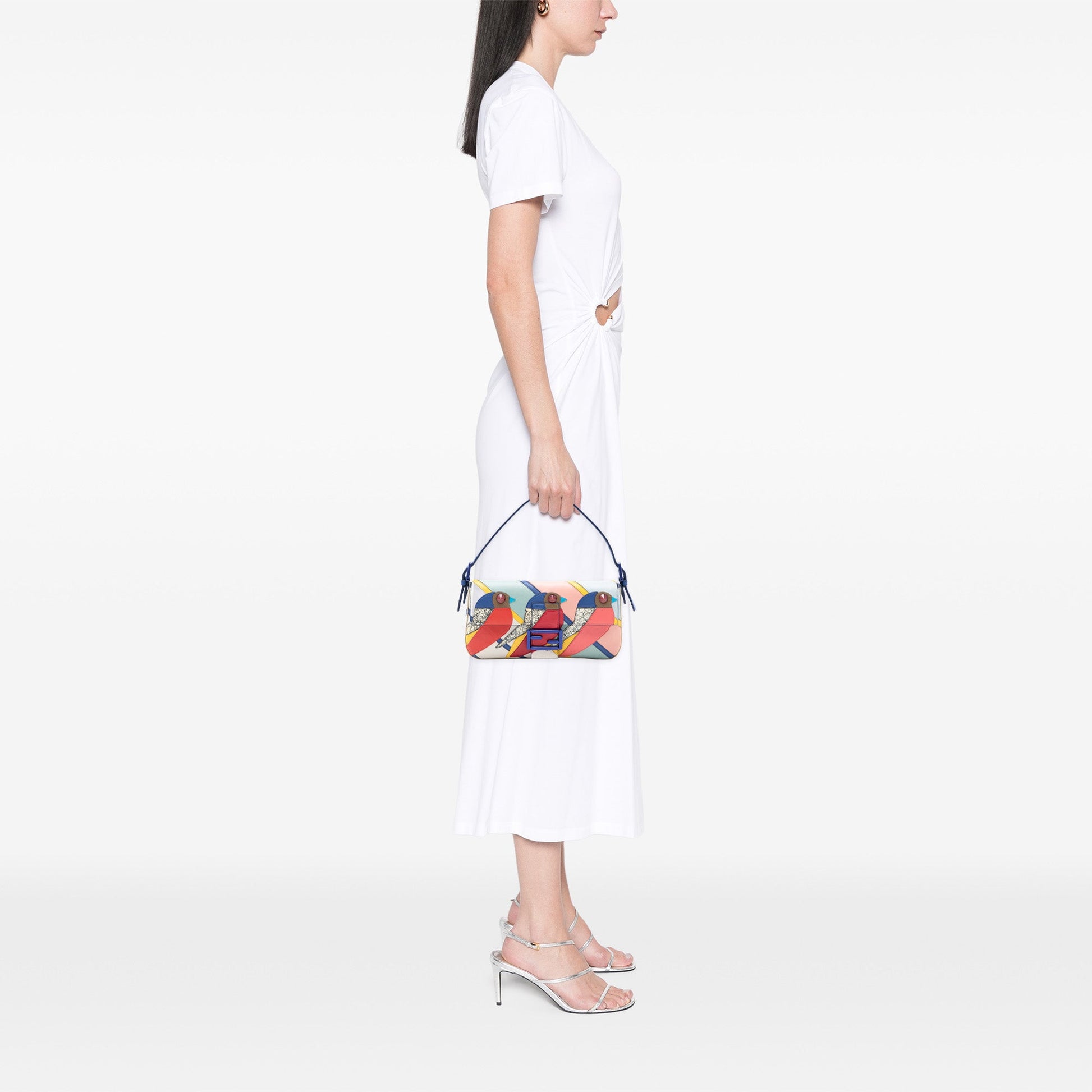 Fendi Patchwork Leather QuTweet Bird Baguette