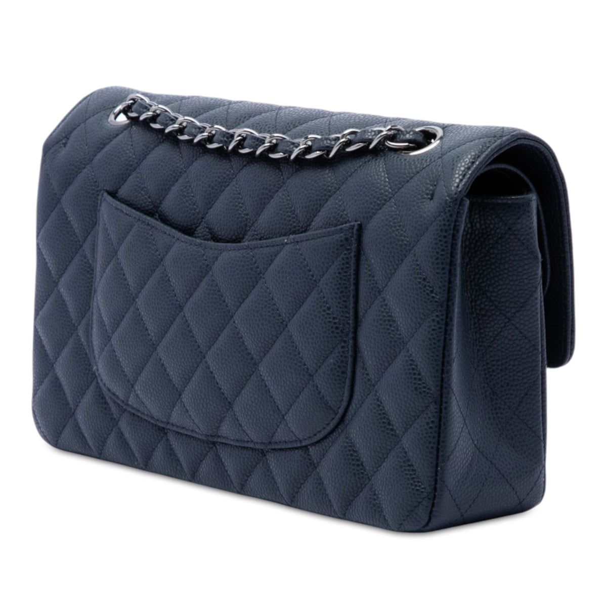 Chanel Medium Classic Caviar Double Flap — Blue