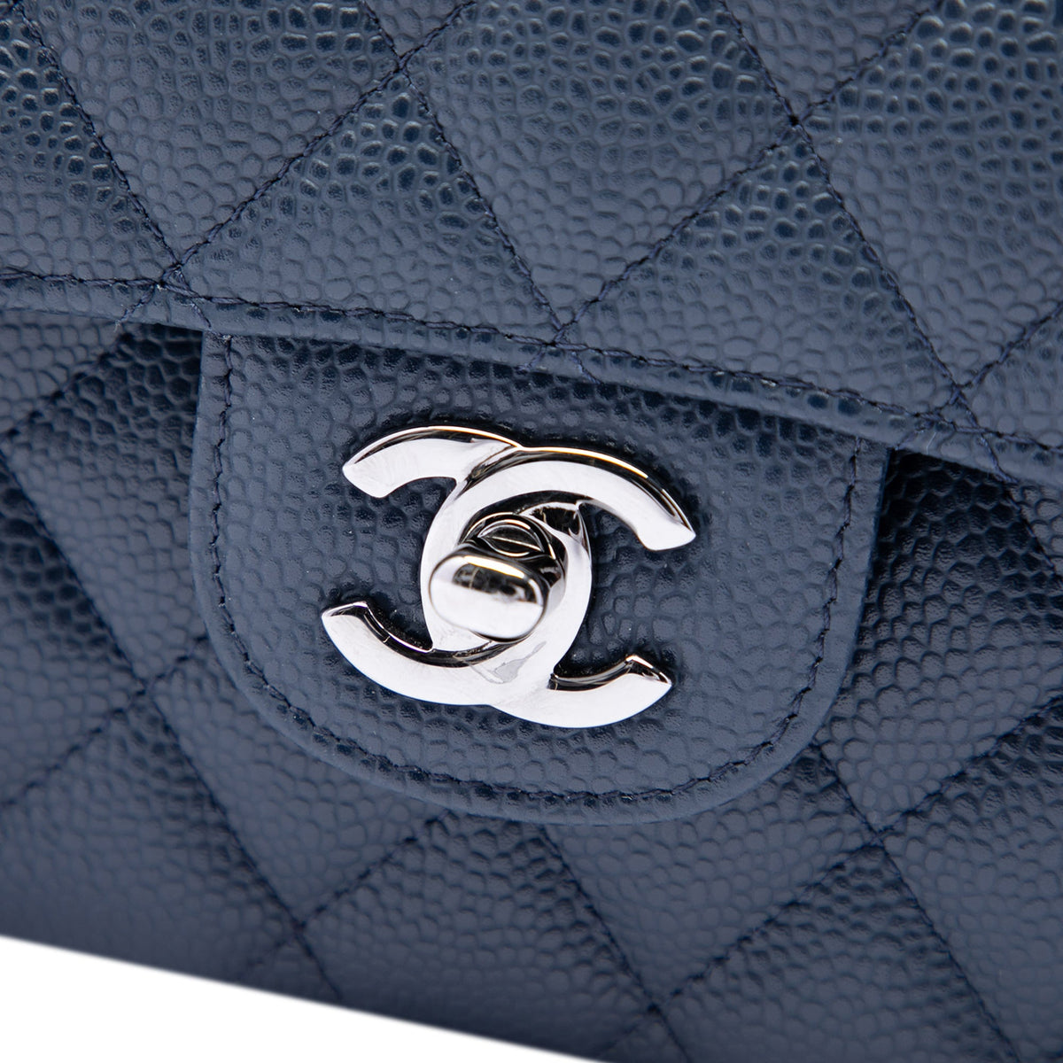 Chanel Medium Classic Caviar Double Flap — Blue
