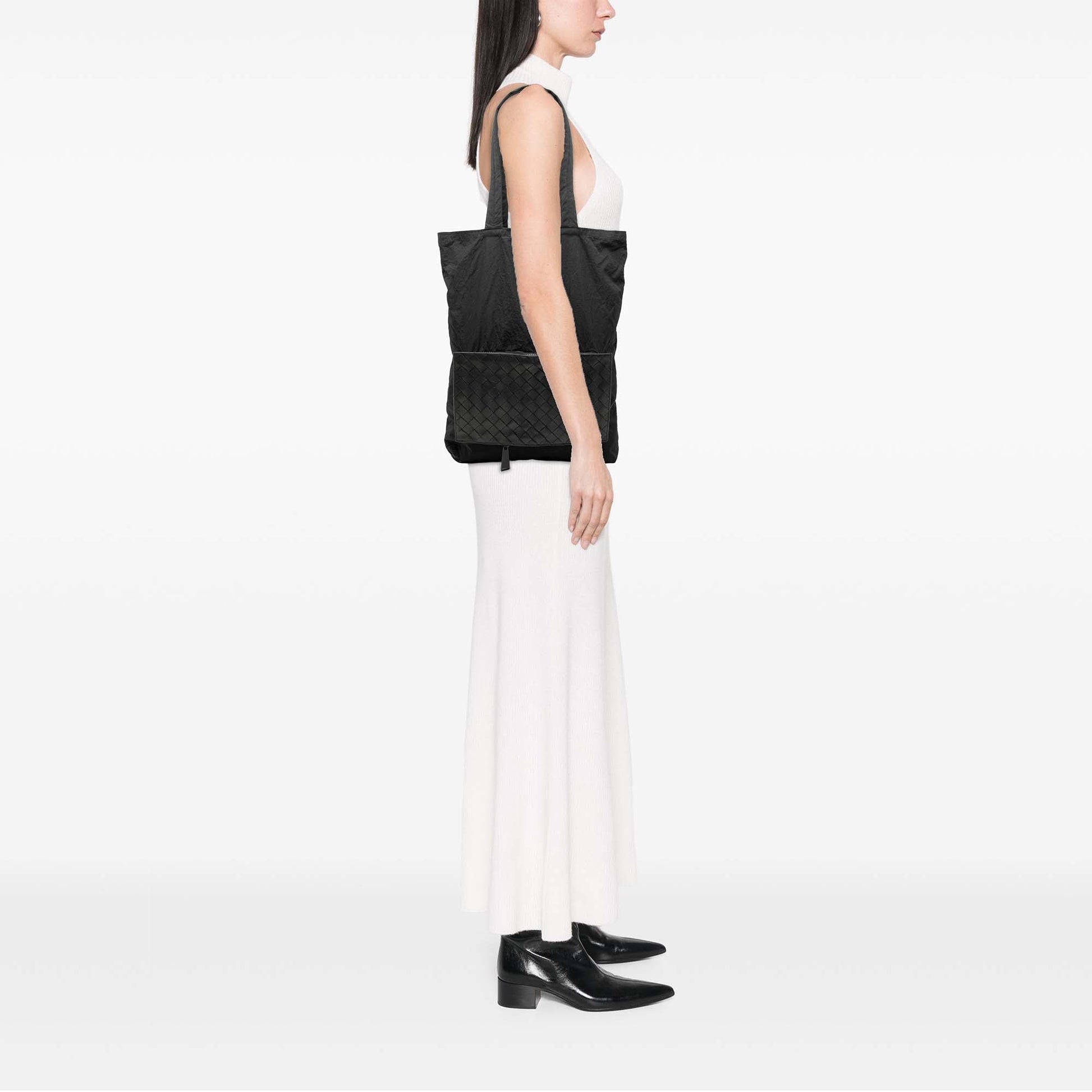 Bottega Veneta Intrecciato Trimmed Nylon Eco Tote
