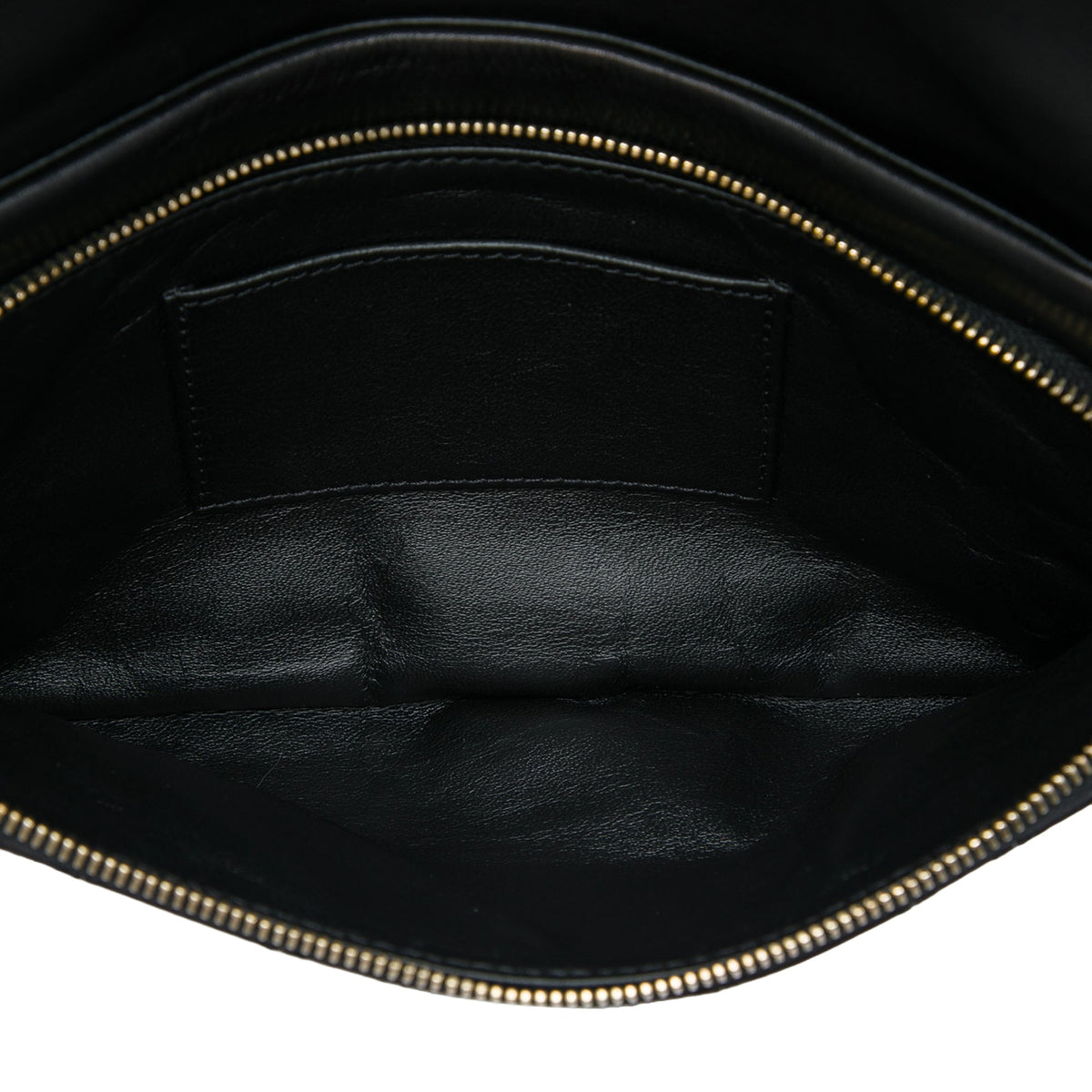 Chanel Quilted Lambskin Thin City Foldover Clutch — Black