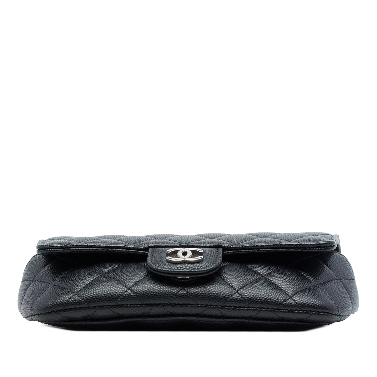Chanel CC Quilted Caviar Sunglasses Case with Chain — Black