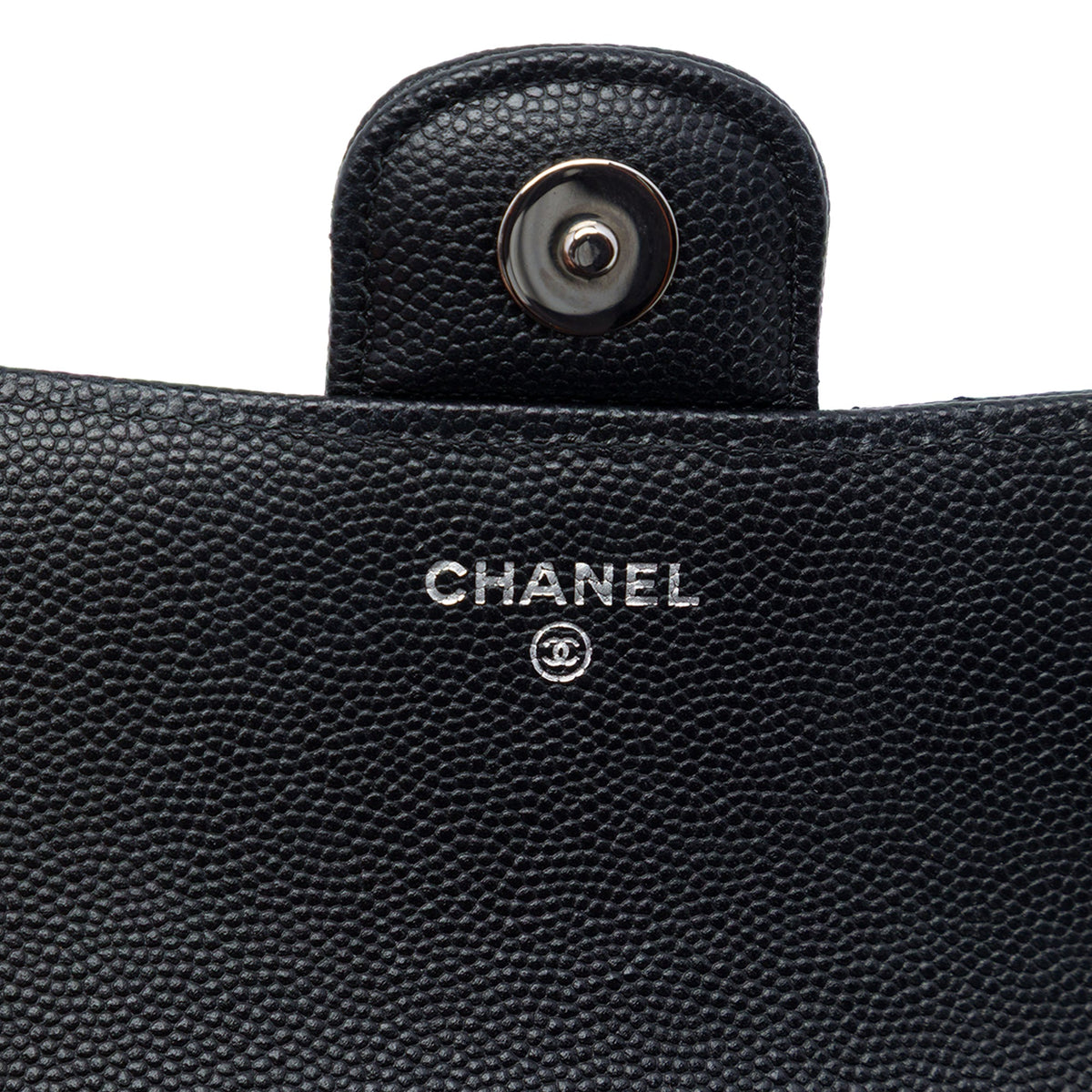 Chanel CC Quilted Caviar Sunglasses Case with Chain — Black