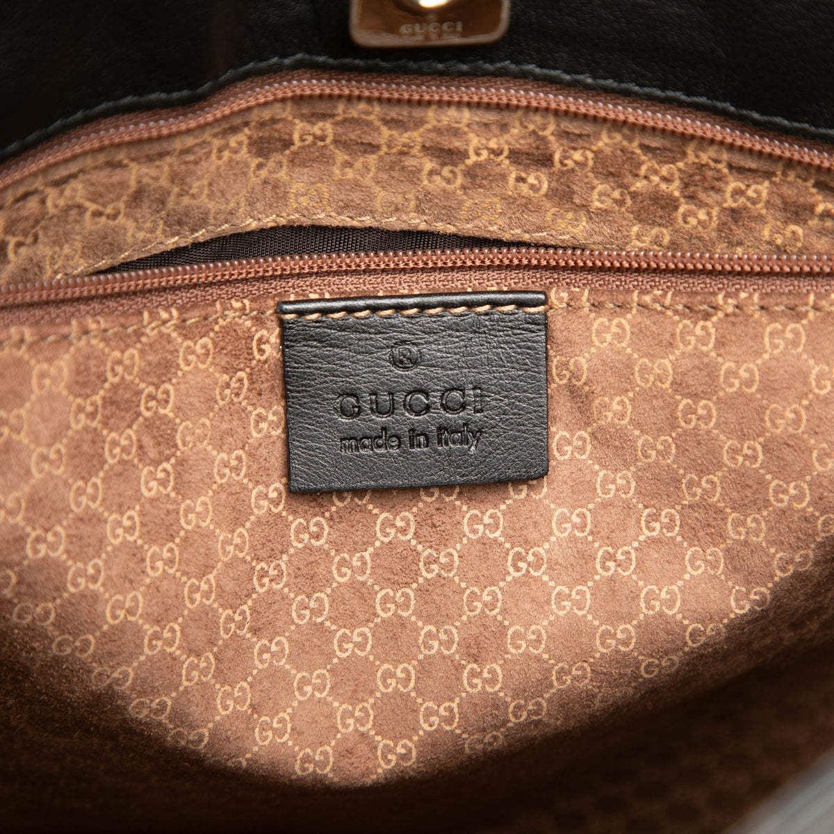 Gucci Calfskin Web Shoulder Bag — Black