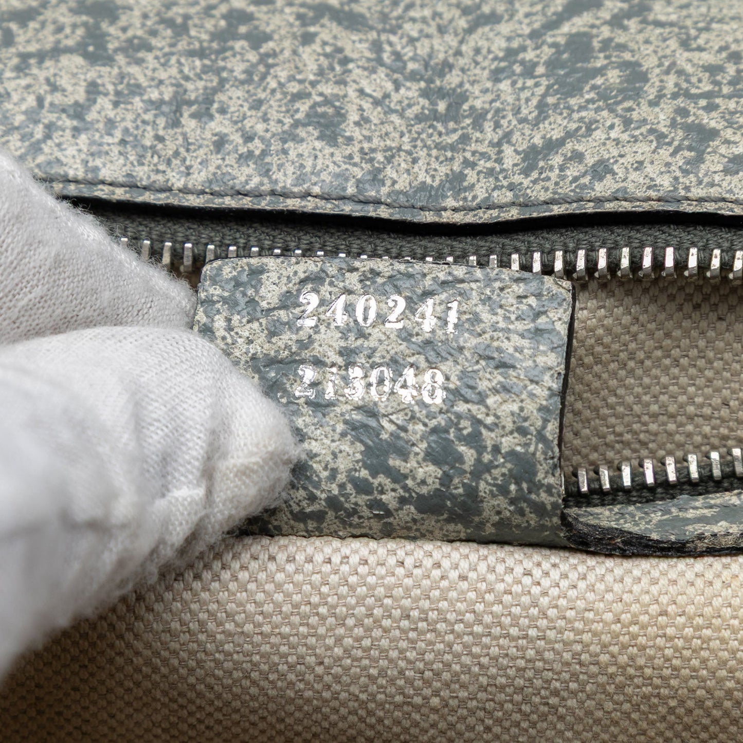 Gucci Large Speckled Leather New Bamboo Top Handle Bag