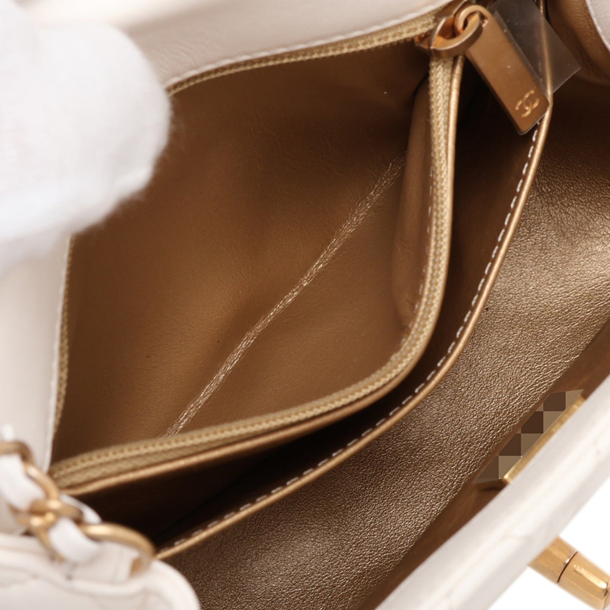 Chanel Mini Square Classic Lambskin Single Flap — White