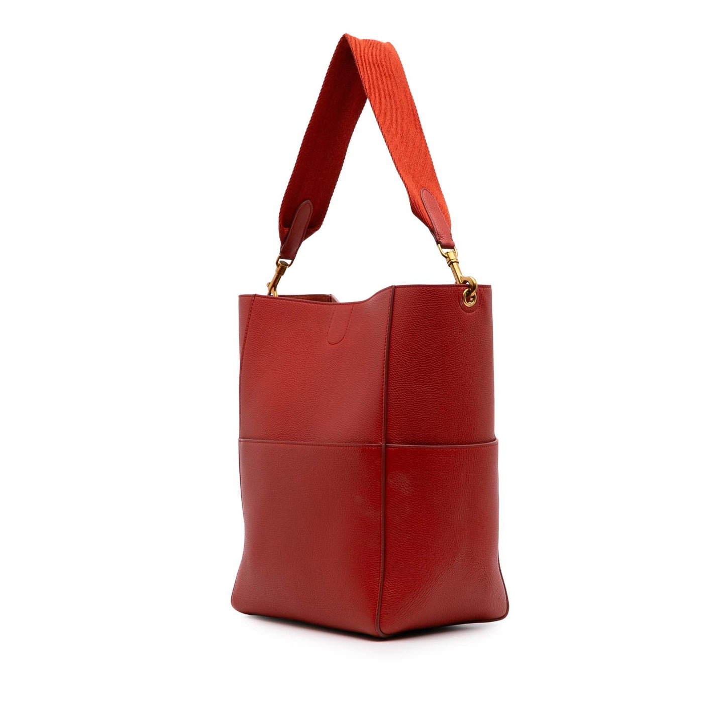 Celine Medium Leather Seau Sangle Bucket Bag