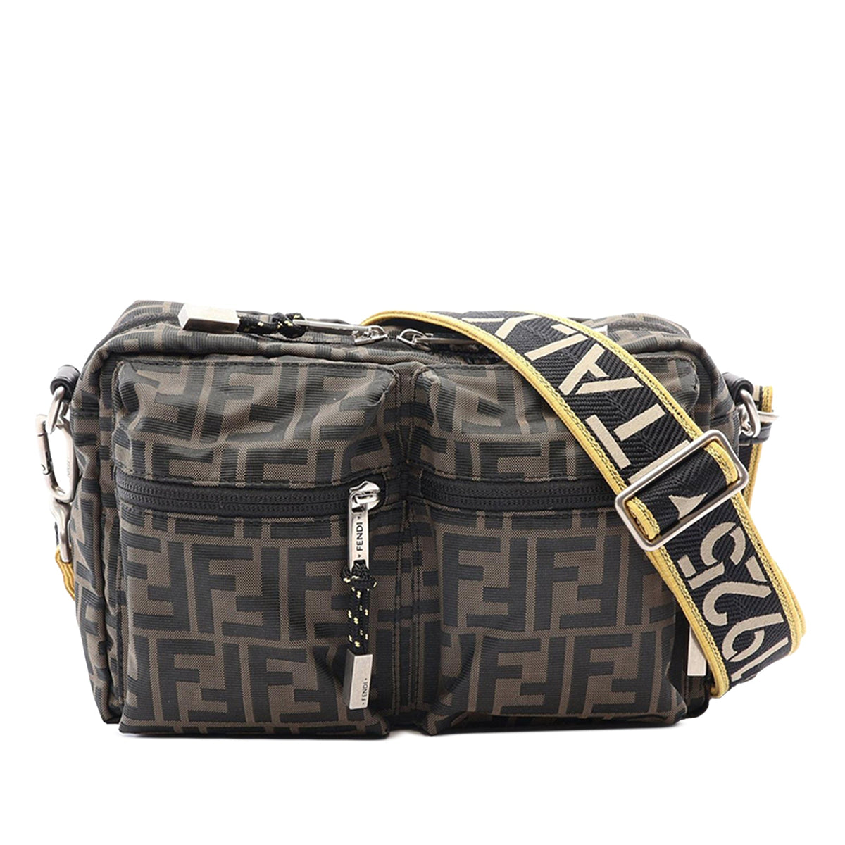 Fendi Zucca Canvas Camera Case — Brown
