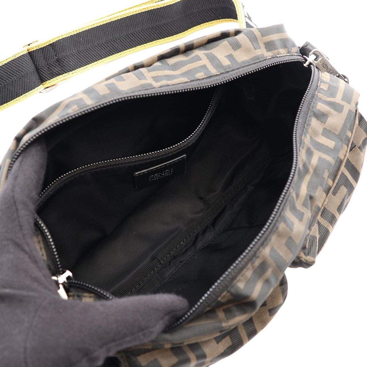 Fendi Zucca Canvas Camera Case — Brown