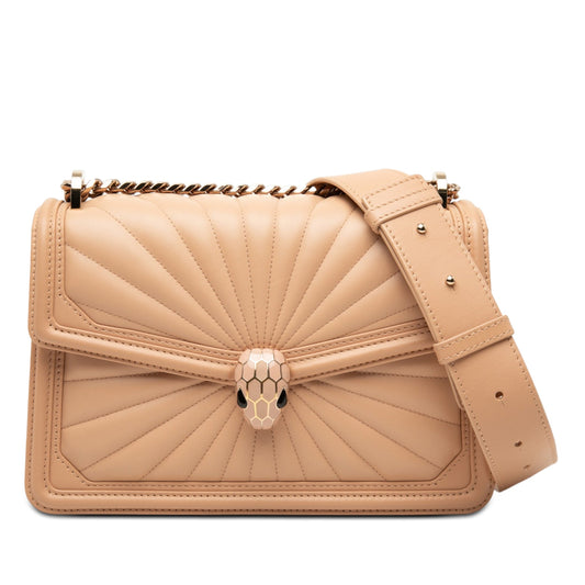 Bvlgari Quilted Smooth Calfskin Diamond Blast Serpenti Forever Crossbody