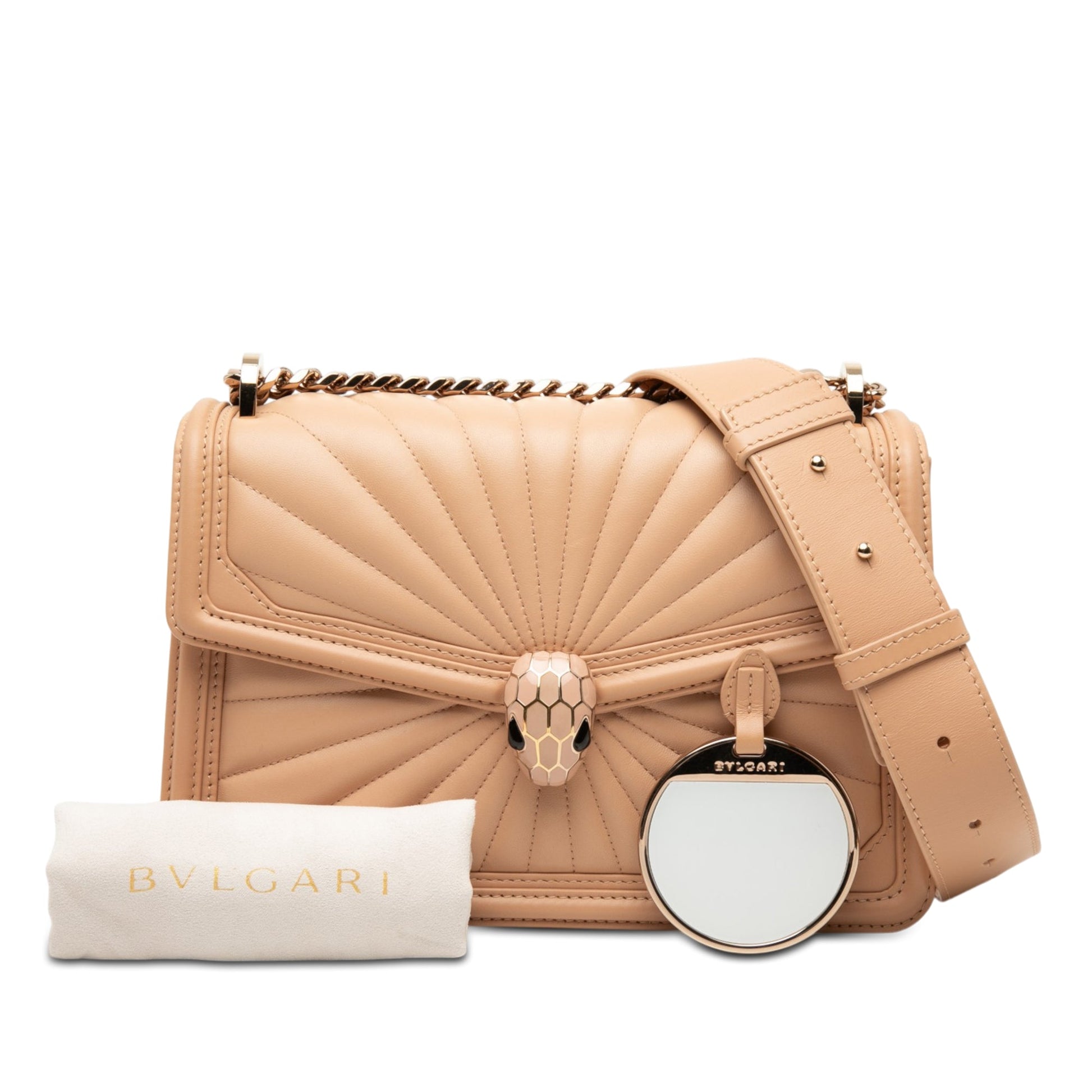 Bvlgari Quilted Smooth Calfskin Diamond Blast Serpenti Forever Crossbody