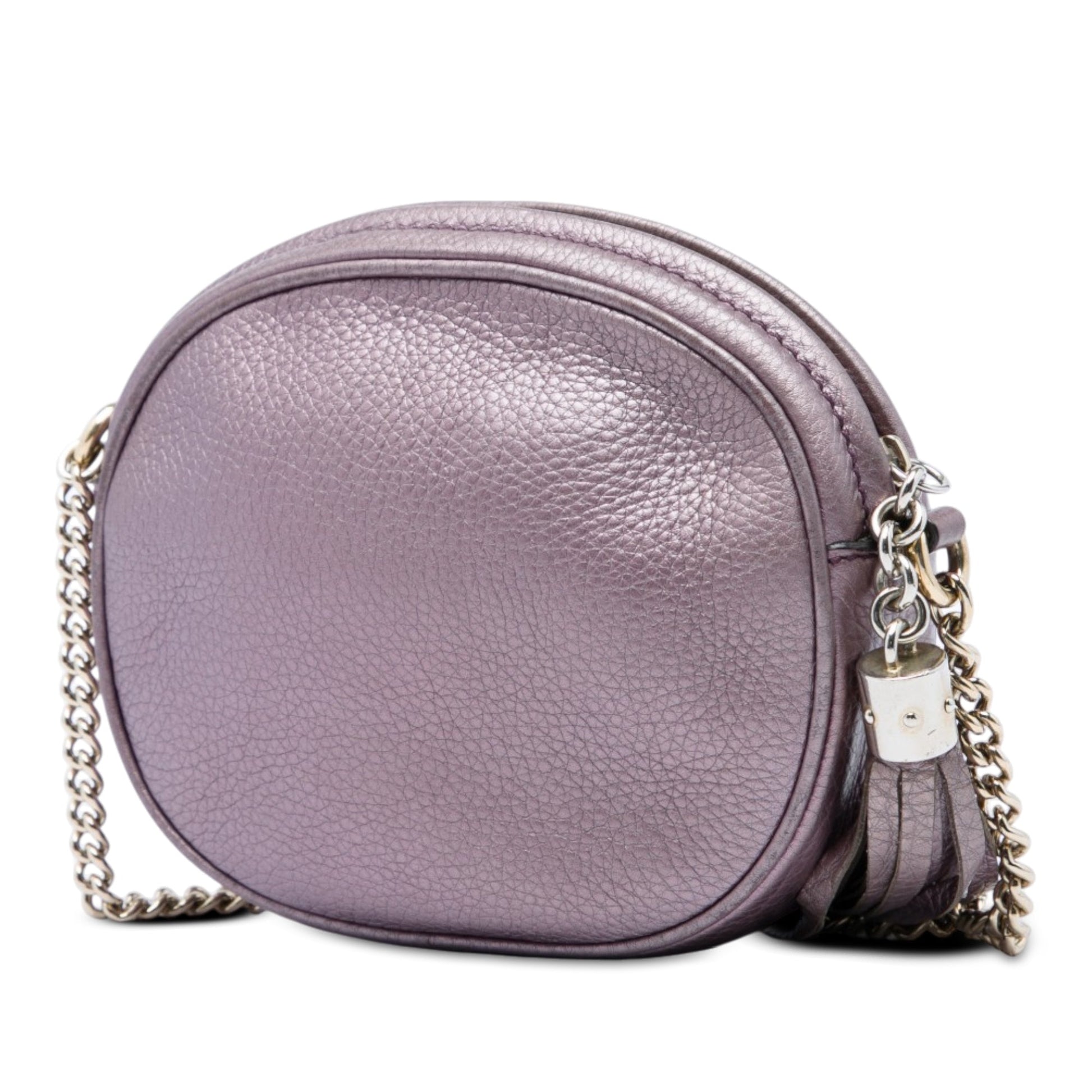Gucci Mini Metallic Pebbled Calfskin Soho Chain Crossbody