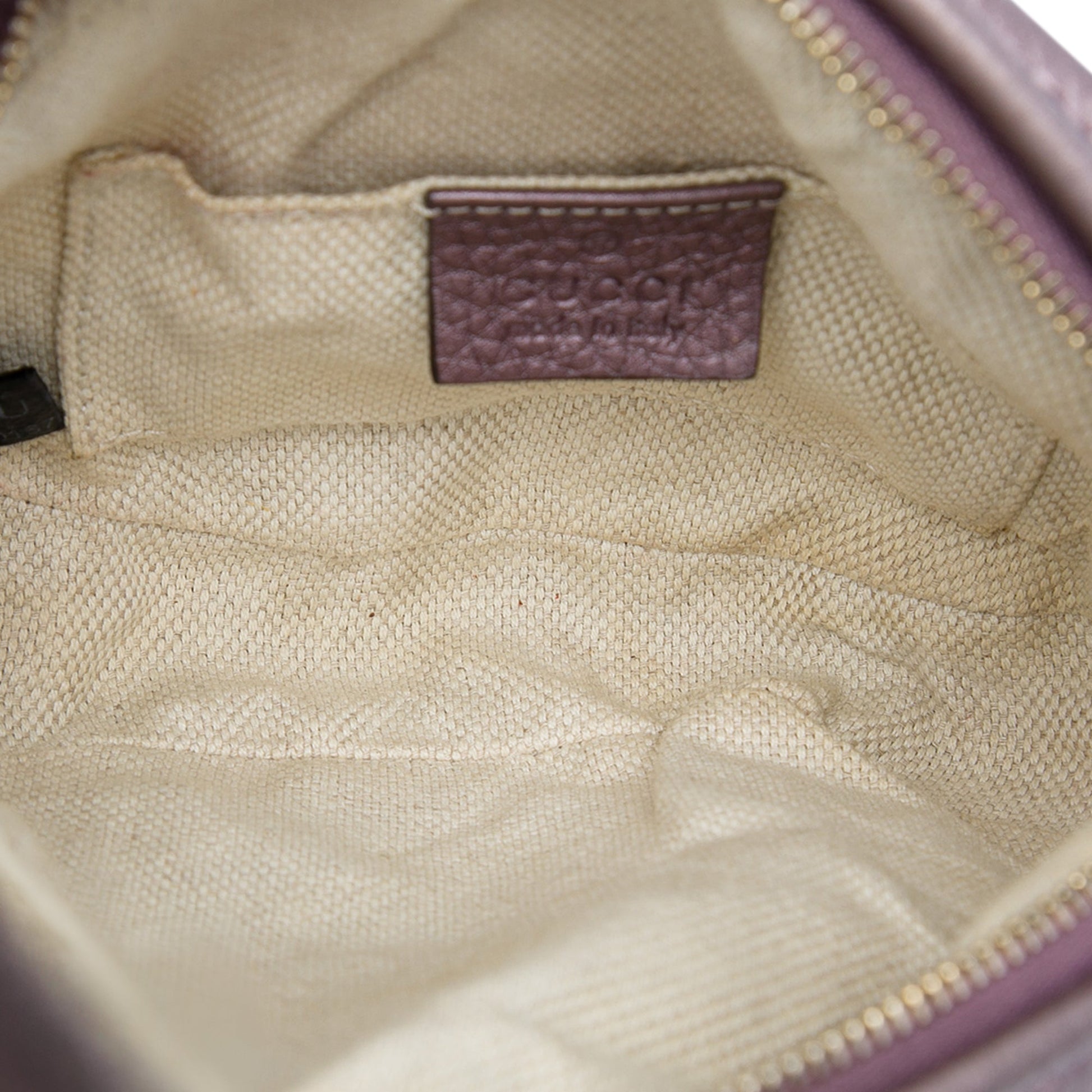 Gucci Mini Metallic Pebbled Calfskin Soho Chain Crossbody