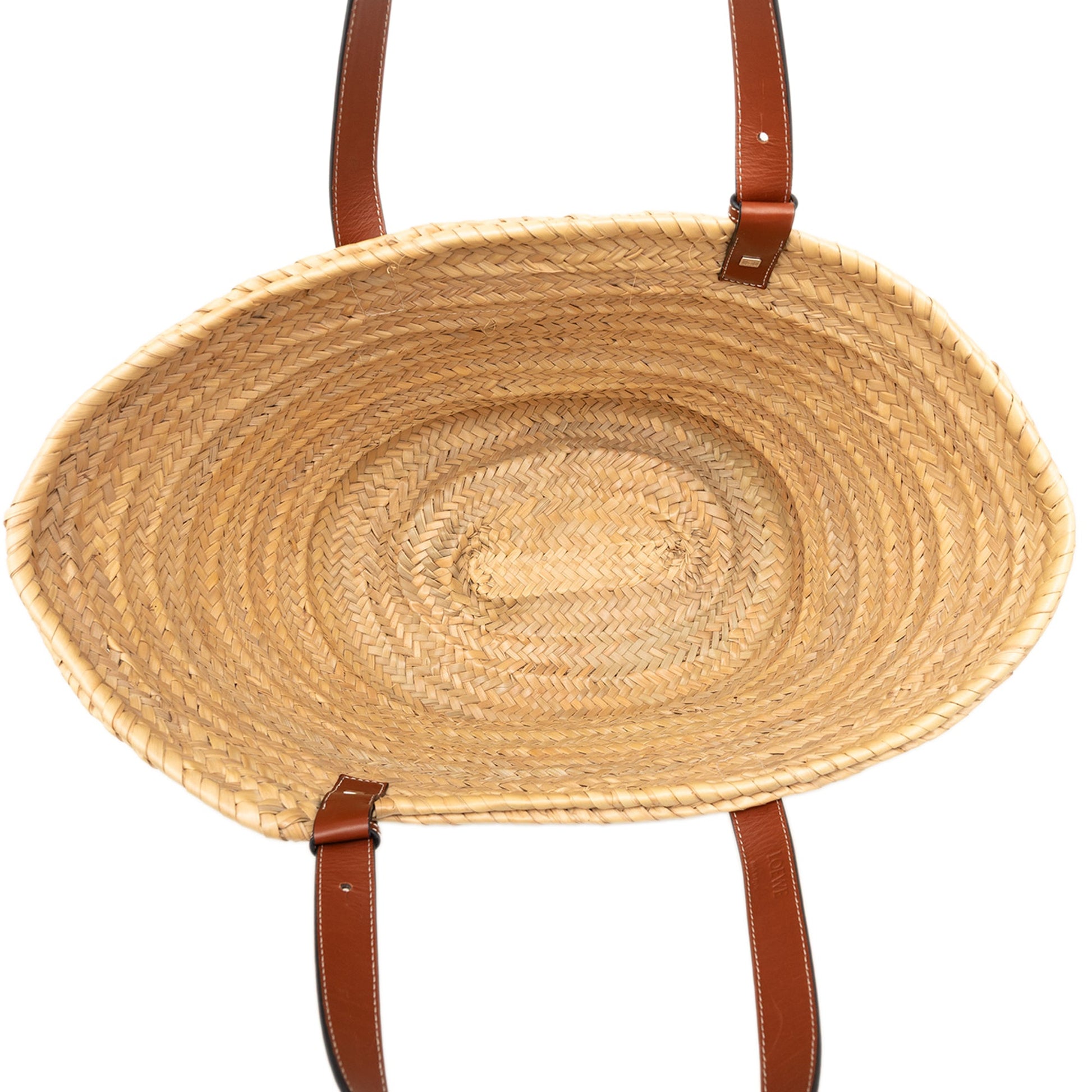 LOEWE Large Floral Embroidered Raffia Basket Tote