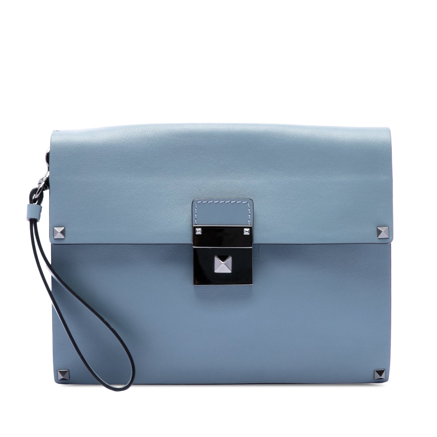 Valentino Leather Rockstud Wristlet Clutch