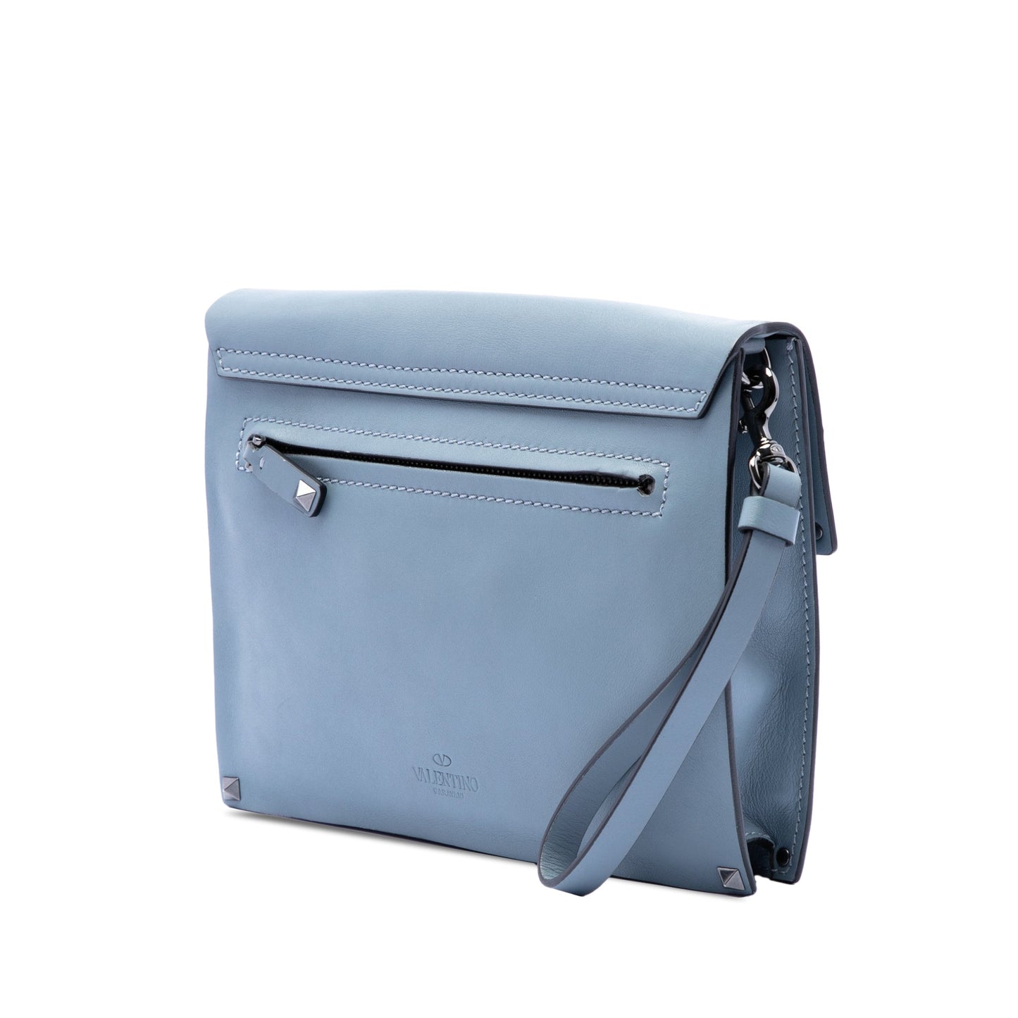 Valentino Leather Rockstud Wristlet Clutch