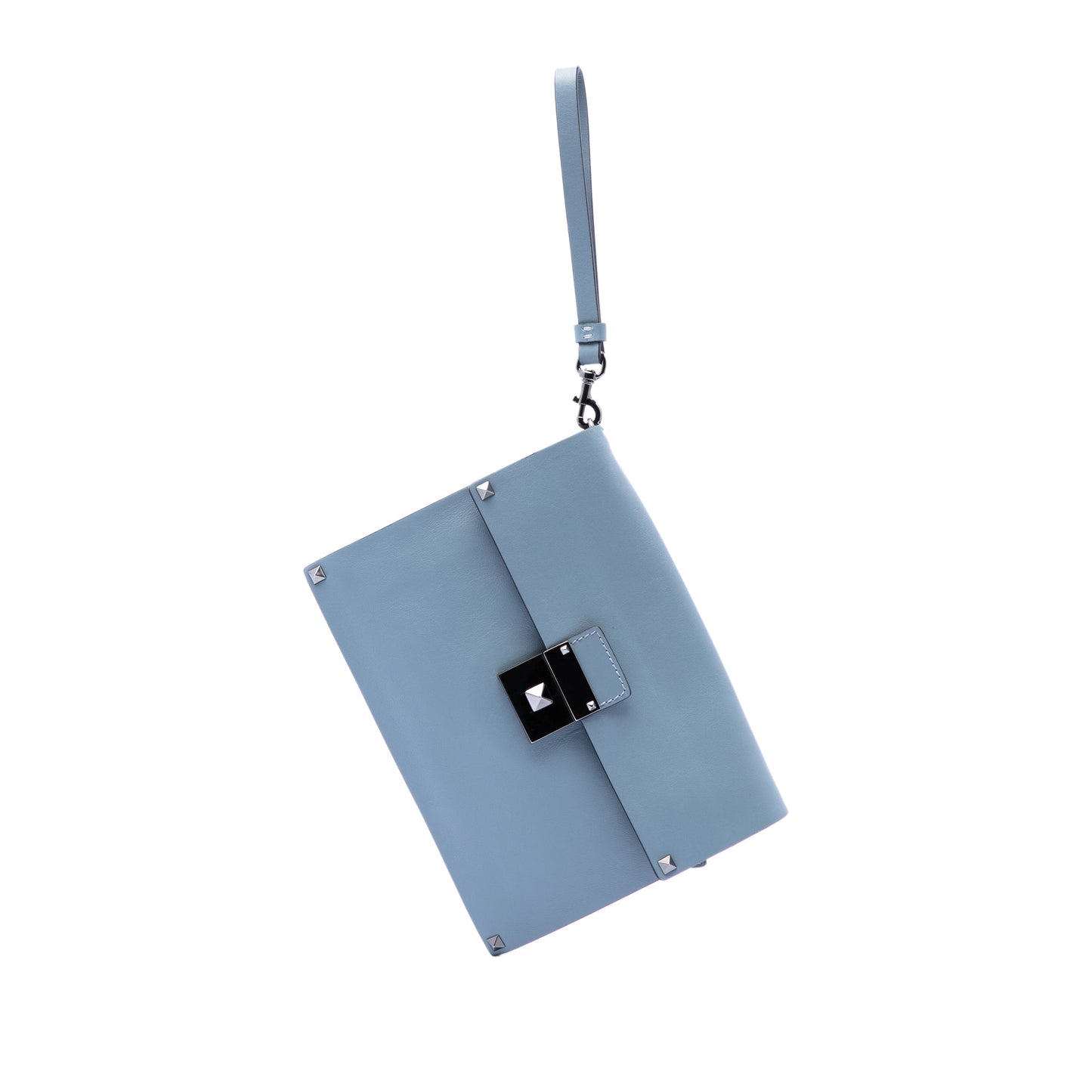 Valentino Leather Rockstud Wristlet Clutch