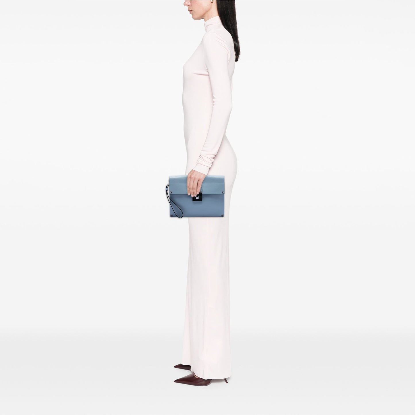 Valentino Leather Rockstud Wristlet Clutch