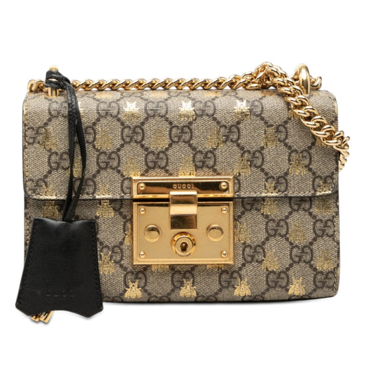 Gucci Small GG Supreme Bee Padlock Crossbody