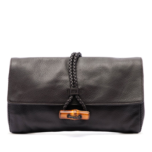 Gucci Calfskin Bamboo Hip Clutch
