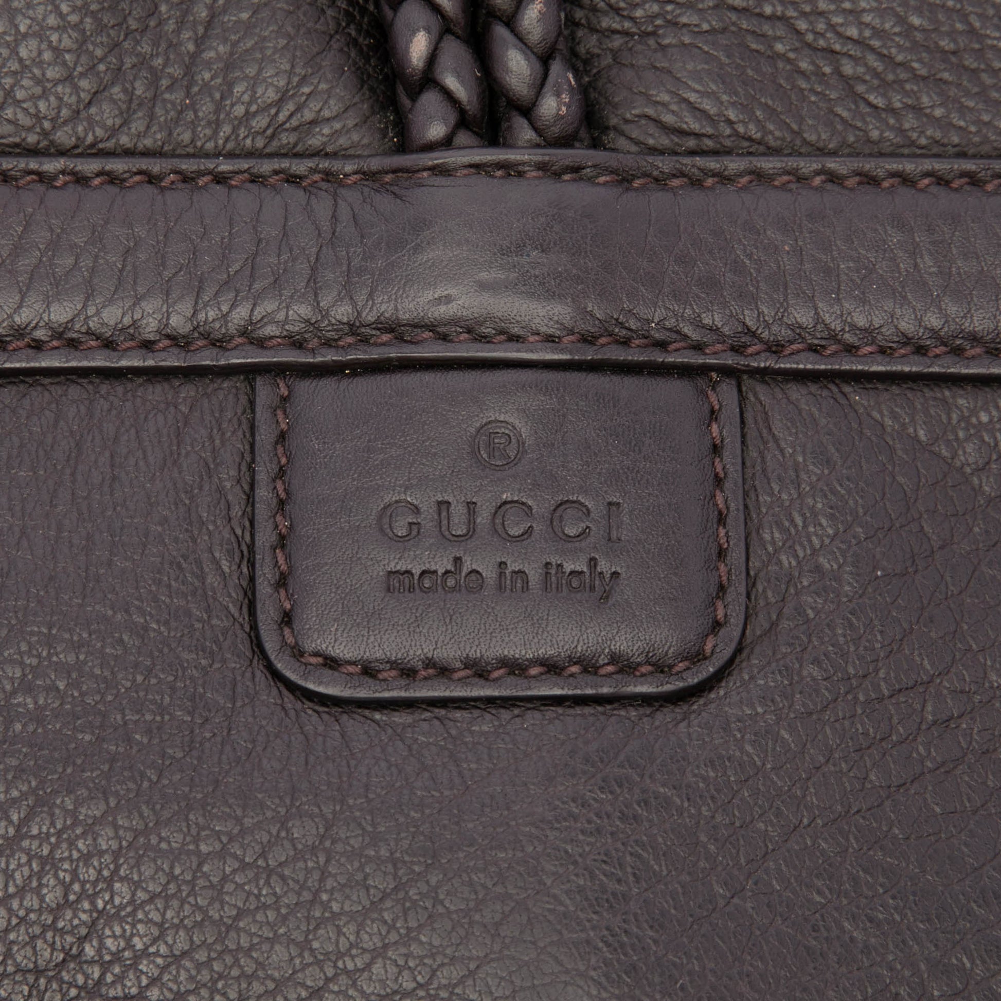 Gucci Calfskin Bamboo Hip Clutch