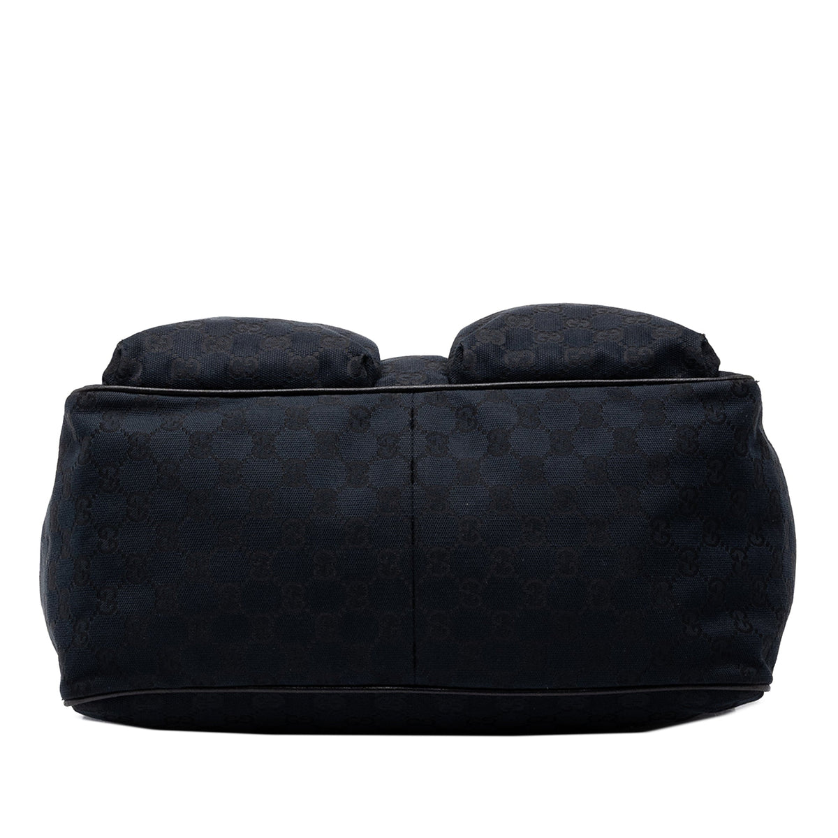 Gucci GG Canvas Web Double Pockets Tote — Black