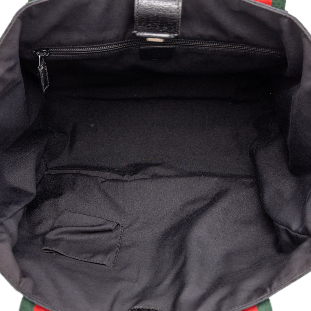 Gucci GG Canvas Web Double Pockets Tote — Black