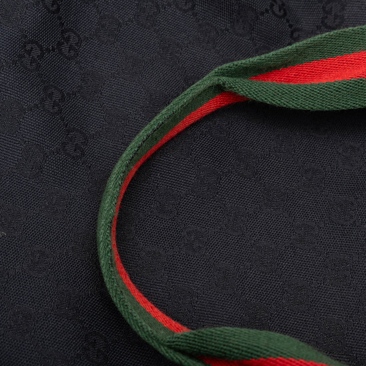 Gucci GG Canvas Web Double Pockets Tote — Black