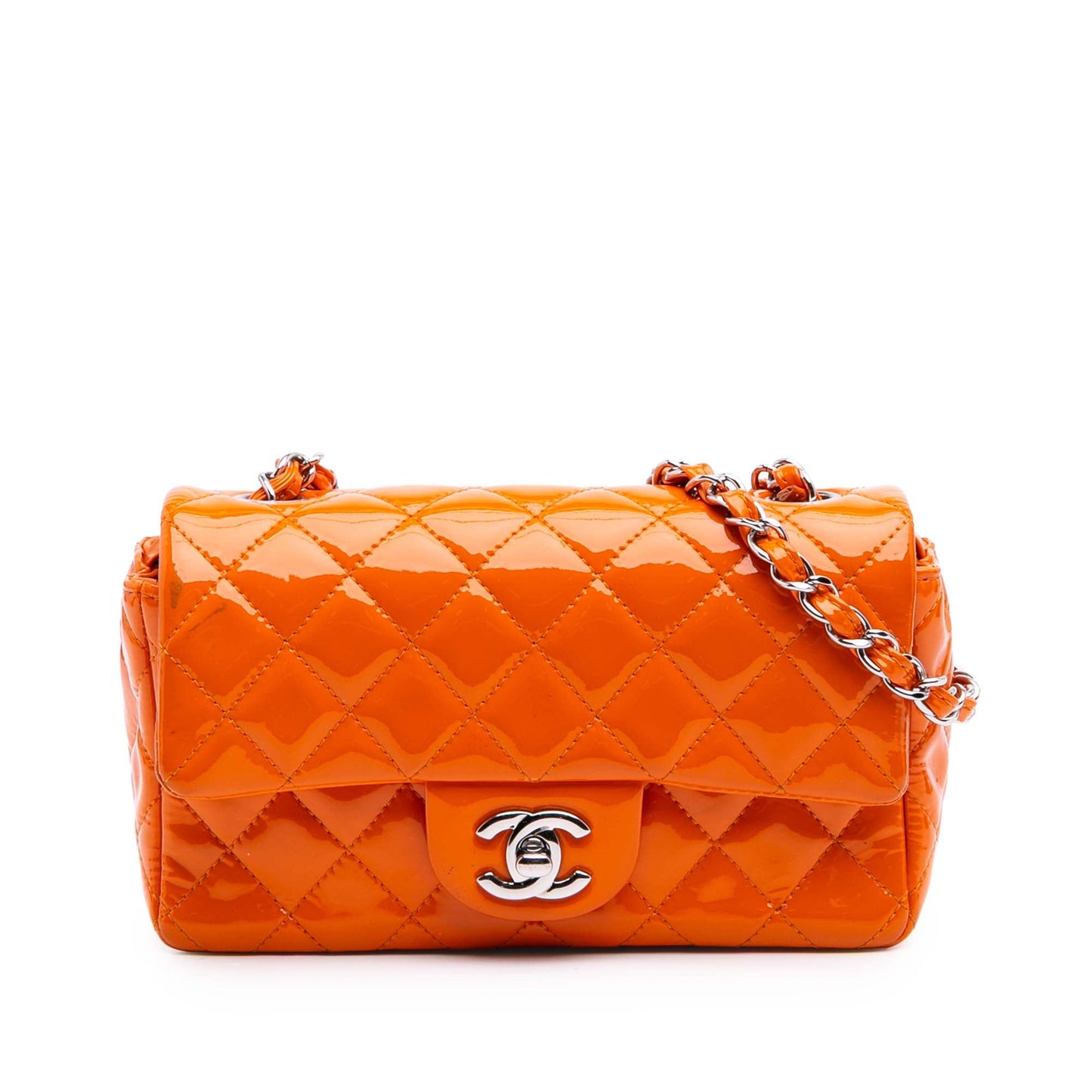 Mini Rectangular Classic Patent Single Flap