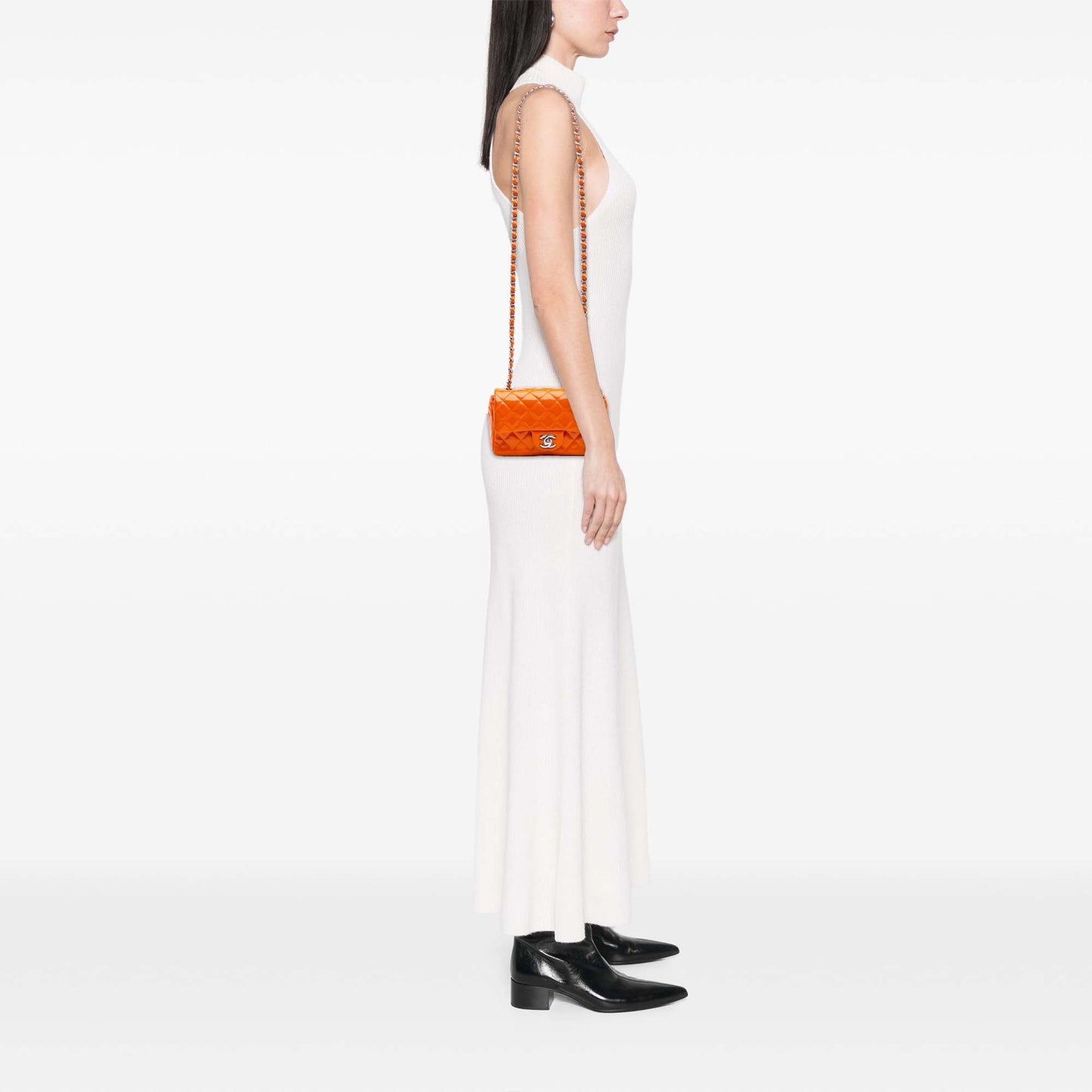 Mini Rectangular Classic Patent Single Flap