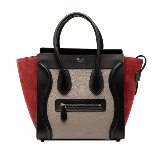 Celine Micro Tricolor Leather Luggage Tote