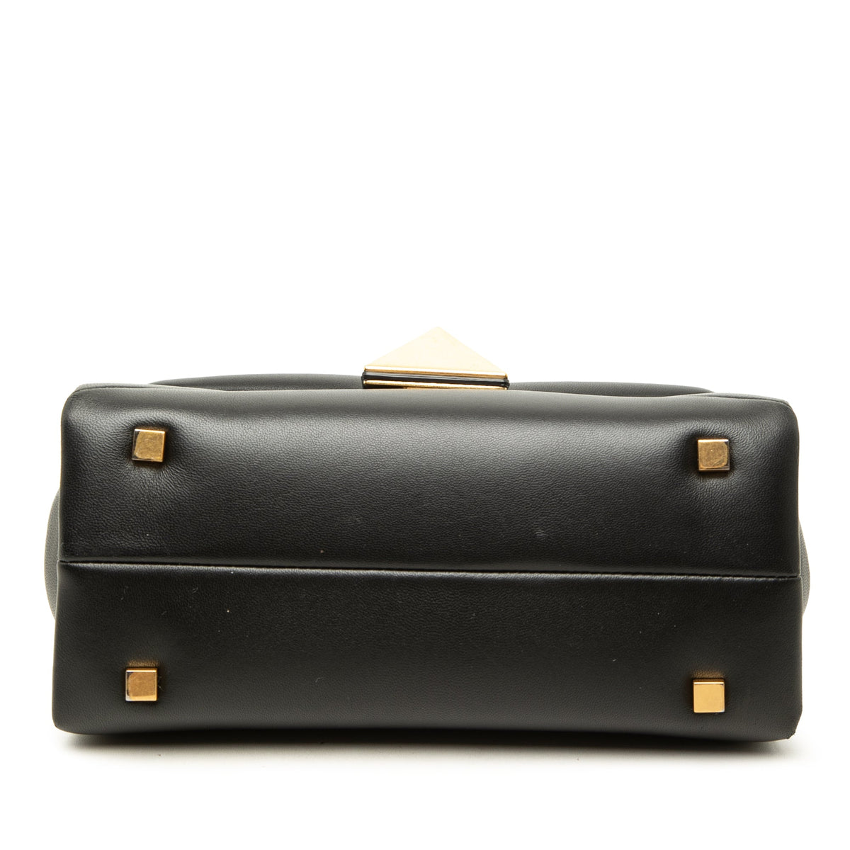 Valentino Mini Leather One Stud Top Handle Bag — Black