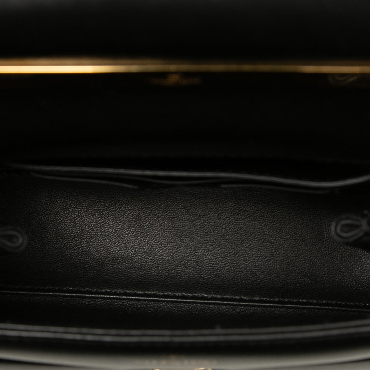 Valentino Mini Leather One Stud Top Handle Bag — Black