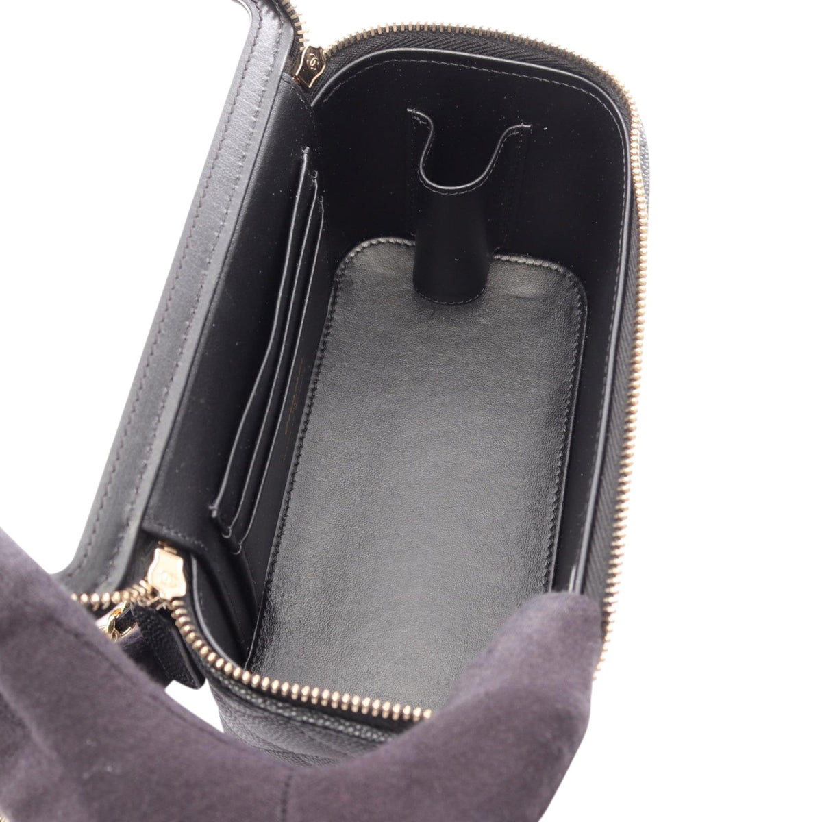 Chanel Small Quilted Caviar Coco Casino Vanity Case With Chain