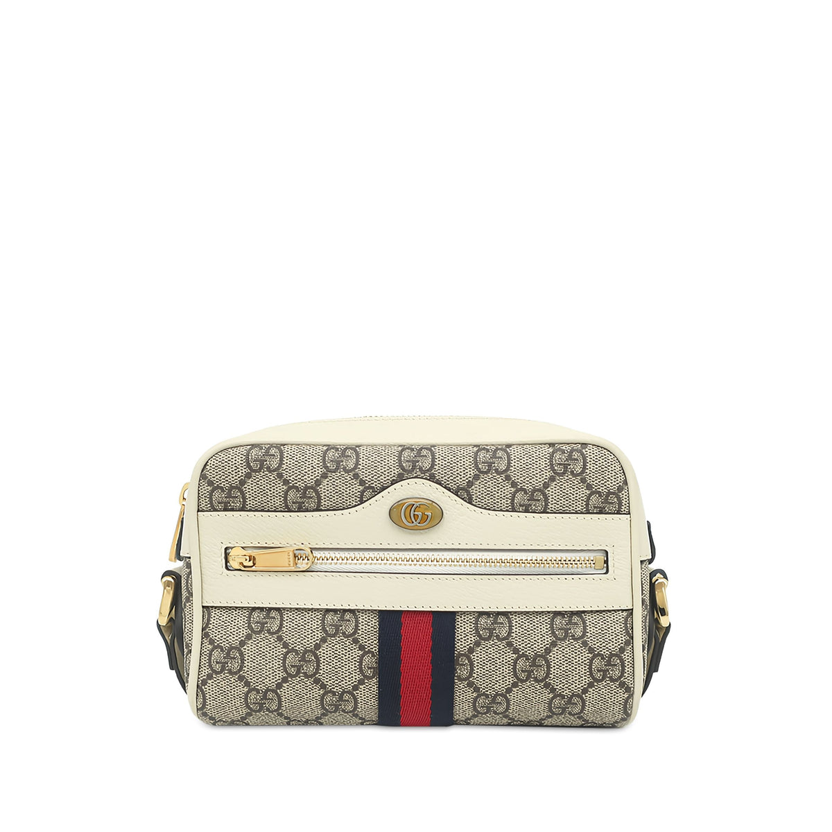 Gucci Mini GG Supreme Web Ophidia Crossbody — Beige