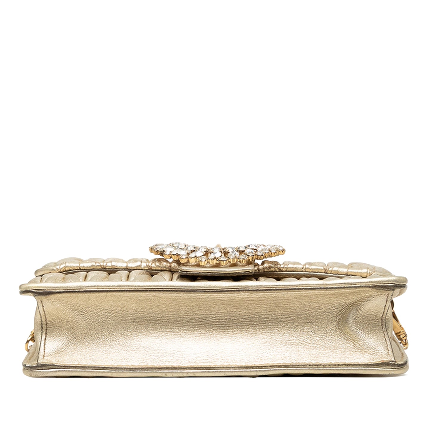 Miu Miu Metallic Matelasse Nappa Crystal Embellished Crossbody