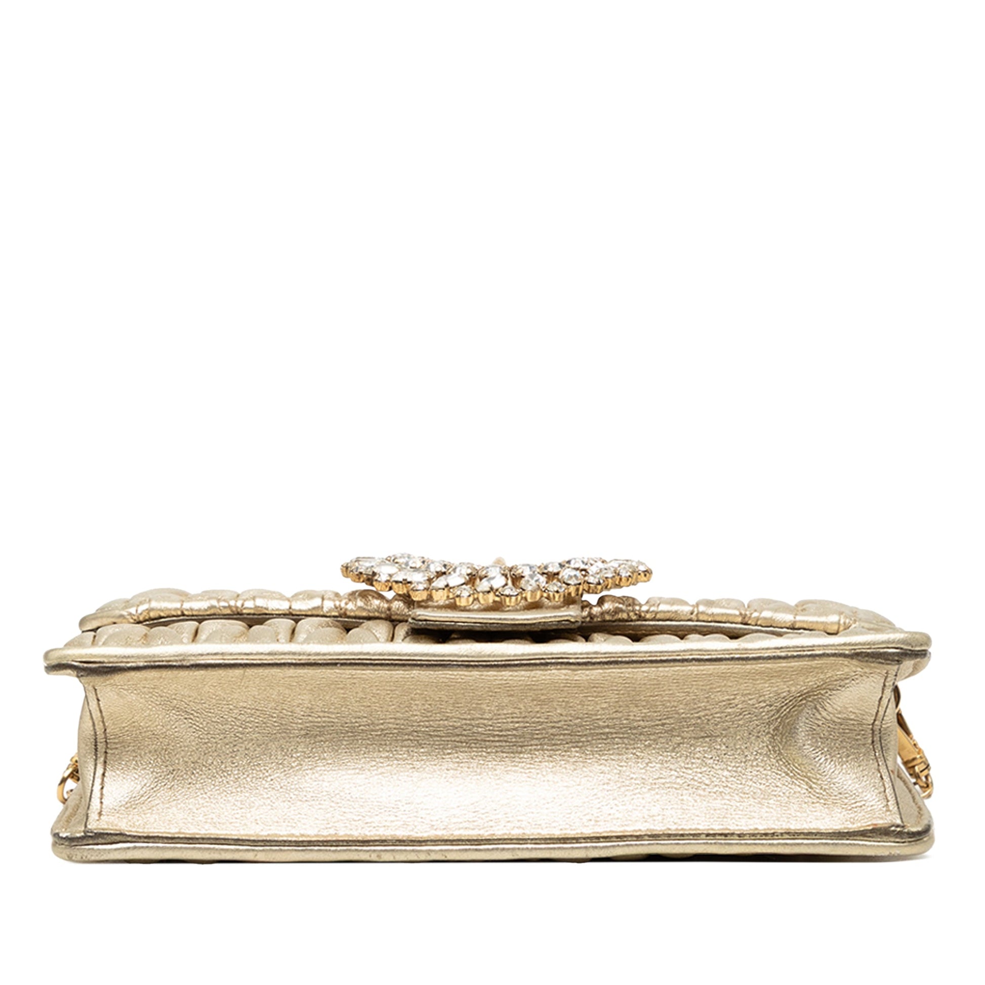 Miu Miu Metallic Matelasse Nappa Crystal Embellished Crossbody