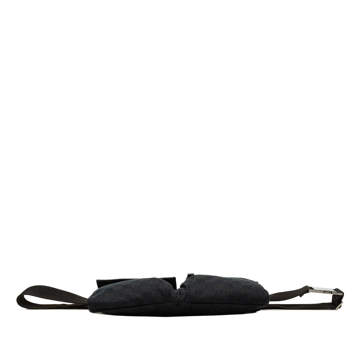 Gucci GG Canvas Double Pocket Belt Bag — Black